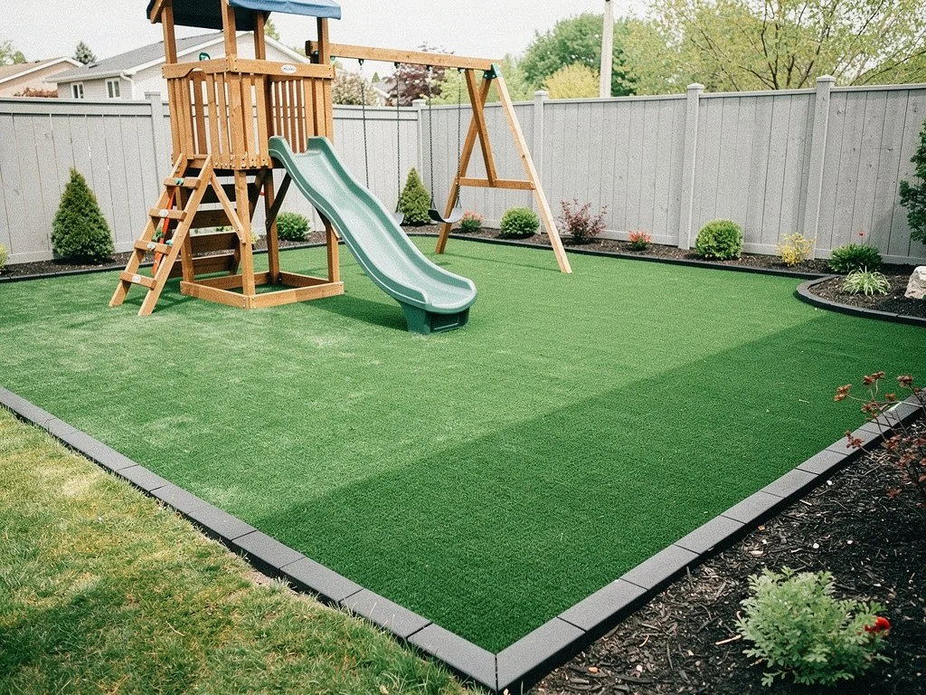 Completed playground turf installation in Windsor Ontario