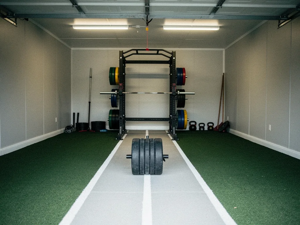 Completed home gym turf installation in a Windsor Ontario garage